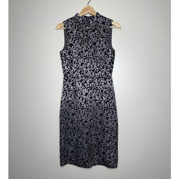 Brooks Brothers Sleeveless Burnout Sheath Dress Animal Print Knee Length Size 2 - Picture 2 of 7